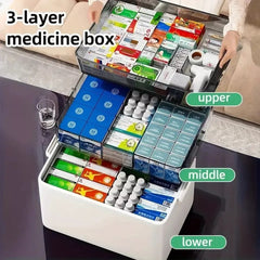 3 Layer Family Medicine Storage Box,Thickened Extra Large Medicine Storage Box