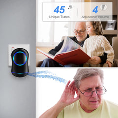Wireless Door Bells Waterproof 1000ft Long Range Plug in Home Cordless Doorbell