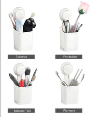 Suction Cup Toothbrush Holder Bathroom No Drill Razor Holder Removable Storage Suction Holder Tooth Brush Organiser Plastic for Electric Toothbrush Kitchen - White Ceramic Octopus