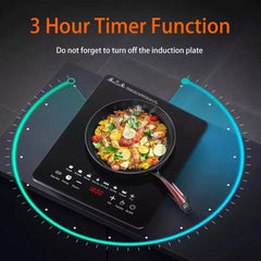 2200W Electric Induction Hob Portable Digital Touch Single Cooker Hot Plate Tool for Home Kitchen