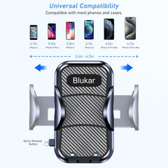 Car Phone Holder, Adjustable Car Phone Mount Cradle 360° Rotation - 4 in 1 Super Stable for Dashboard/Windscreen/Air Vent, One Button Release for All 4.7 to 6.7 inch Smartphones