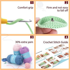 Complete Crochet Kit for Beginners - Highland Cow Style, Soft Yarn, Video Tutorial, Instructions Included