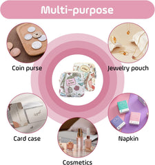 2 Packs Sanitary Pad Storage Bag Zipper Period Bag Sanitary Pads Holder Period Bags for Teenage Girls Small Make Up Bag Napkin Key Coin Purse Portable First Period Bag for School Teen Girls Women