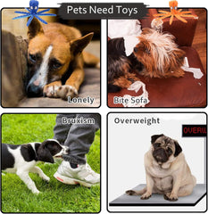 Squeaky Dog Interactive Play Toy,No Stuffing Octopus Dog Chew Toy with Crinkle Paper for Medium and Large Dogs Playing