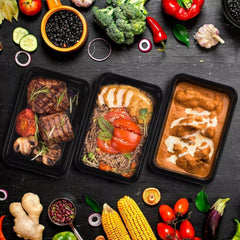 5x pieces of Plastic Food Containers with Lids Meal Prep Boxes Microwave Freezer Takeaway Box
