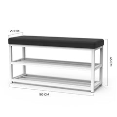 Shoe Bench Shoe Storage Rack Cabinet Organiser with Cushion Padded Seat Eivbbtil