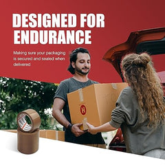Strong Heavy Duty Roll Pack Brown Packaging Tape, Secure Sticky Sealing Tape for Parcel Boxes, Moving Boxes, Large Postal Bags for Long Term Storage, (48MM x 66M) (3 rolls, Brown)