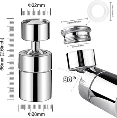 Kitchen Tap Spray Head, 360° Swivel Spout Kitchen Sink Tap, Tap Faucet Attachment Spray with 2 Functions Modes, Replacement Tap Aerator Sprayer Accessories, Universal Tap Adapter Attachment