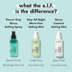 e.l.f. Power Grip Dewy Setting Spray, Long-Lasting Formula, Grips Makeup For A Hydrated, Dewy Finish, Vegan & Cruelty-Free