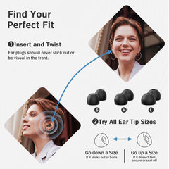 Ear Plugs for Sleep – Super Soft, Reusable Hearing Protection in Flexible Silicone for Noise Reduction & Flights - 8 Ear Tips in XS/S/M/L -Black.Hearing Protection Ear Plugs Noise Cancelling 30dB