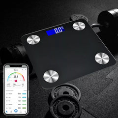 180KG Bathroom Bluetooth Glass Scales BMI Body Fat Monitor Weighing for iOS and Android