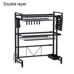 Space Saving Over The Sink Dish Drying Rack 2 Tier Adjustable Dish Drainer Large