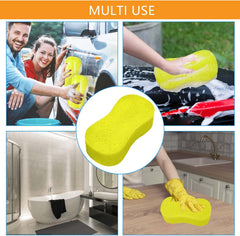 Jumbo Sponges,2 Pack Car Sponges,Washing Windows and Anti Scratch Technology,Perfect For Wheels, Windscreen & Bodywork For Car Cleaning (2PCS Yellow)