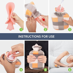 Hot Water Bottle Belt Koala Rubber with Soft Waist Cover for Neck Shoulder Back Legs and Waist Warming Cup Multicolor