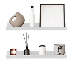 Set of 2 Floating Wall Shelves Picture Ledge Display Rack Book Hanging Shelf 45cm