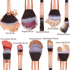 10Pcs Marble Makeup Brush Set for Foundation, Powder, Blush, and Eyeshadow - Cosmetic