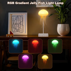Jellyfish Lamp, Voice Control Jellyfish Lamp with Dancing Legs, RGB Gradient Jellyfish Bedside Lamp, Rechargeable Jellyfish Table Lamp with Touch Sensor, Christmas Gifts (Hanging + Base) [Energy Class A]