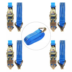 4 x Heavy Duty Ratchet Tie Down Straps Car Roof Rack Belts Quick Release 800KG