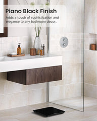 Digital Bathroom Scales with High Precision Sensors for Accurate Body Weight Measurement, LED Display, Black - Healthcare
