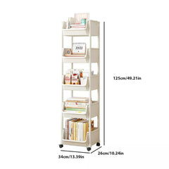 White Storage Trolley Cart On Wheels Kitchen Rolling Organizer Rack Room 5 Tiers - Portable Rolling Organizer Rack for Home