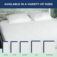Waterproof Mattress Protector Cotton Terry Top - Extra Deep 30cm Fitted Skirt - Waterproof Single Mattress Protector - Super Absorbent - Machine Washable - Single (90x190) cm