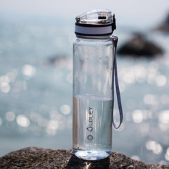 1L/32oz Sports Water Bottle, 1000ml Motivational Drinks Bottle with Time Markings Leak Proof Drink & Lock Cover & No Straw, BPA Free for Adults Women Men Gym School Cycling Running Hiking