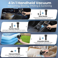Powerful Cordless Car Vacuum Cleaner with Strong Suction for Wet/Dry Cleaning - Usb