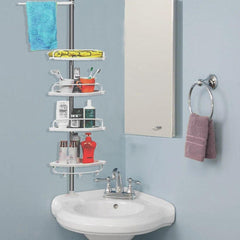 4 Tier Telescopic Bathroom Wall Corner Shelf Rack Shower Caddy Storage Organizer for Home