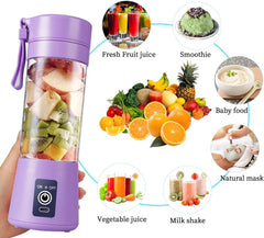 Portable Blender, Personal Juicer Cup, 380ml Handheld Fruit Mixer Machine USB Rechargeable with 6 Power Blades Travel Blender for Smoothies and Shakes (Light Purple)