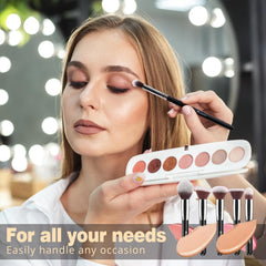 Make up Brushes 12Pcs Makeup Kit, Premium Synthetic Kabuki Foundation Face Powder Concealers Eyeshadow Blush Brushes Make up Brushes Set, with 2pcs Blender Sponges (Black/Silver)