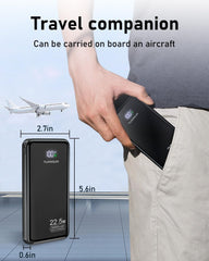 Power Bank 20000mAh, PD3.0 QC4.0 22.5W Fast Charging PD20W USB C PowerBank Portable Charger With LCD Display 3 Outputs & 2 Inputs For Smartphones and Camping (black2)