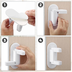 2 Pack Door Lever Safety Lock, Door Handle Locks for Child-Proof & Pet-Proof, Baby Door Safety Set Without Drilling, Heavy-Duty 3M Adhesive Tape, No Tools Required