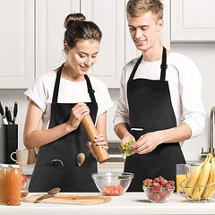 4 Pack Chef Aprons, Apron with 2 Pockets, Waterproof Adjustable Apron for Men, Women, Professional Kitchen Apron for Kitchen, Gardening, Restaurant, Barbecue, Coffee
