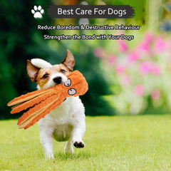 Squeaky Dog Interactive Play Toy,No Stuffing Octopus Dog Chew Toy with Crinkle Paper for Medium and Large Dogs Playing