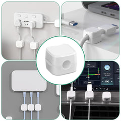 6 Pack Cable Tidy,Cable Smooth Adjustable Easy Secure Cable Management,Wire Holder cable clips,Hide Or Organize Phone USB Charger Cable for Home,Office,Nightstand,Car,Desk-White