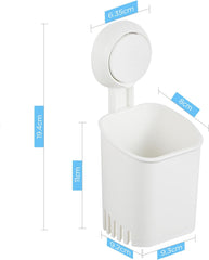 Suction Cup Toothbrush Holder Bathroom No Drill Razor Holder Removable Storage Suction Holder Tooth Brush Organiser Plastic for Electric Toothbrush Kitchen - White Ceramic Octopus