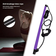 Adjustable Pilates Bar with Resistance Band for Home Gym Workouts