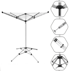 4 Arm 18M Portable Aluminium MULTI HANGER FREE STANDING Rotary Airer