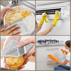 5-Piece Multipurpose Dishwashing Cloths, Miracle Cleaning Rags for Wet & Dry Dish, Non-Scratch Kitchen Cleaning Towels