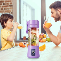 Portable Blender, Personal Juicer Cup, 380ml Handheld Fruit Mixer Machine USB Rechargeable with 6 Power Blades Travel Blender for Smoothies and Shakes (Light Purple)