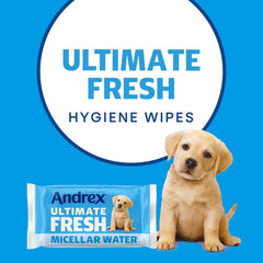 Andrex Ultimate Fresh Washlets, 12 Packs - Gentle, Biodegradable, Flushable Toilet Wipes for Everyday Hygiene, Use with Regular Toilet Roll for a Shower Fresh Clean