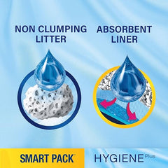 CATSAN - Hygiene Plus Non-Clumping Adult Cat Litter and Kitten Litter - With Liner - 2 x 4L Bag - Smart Pack x 2 Inlays