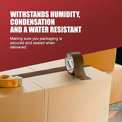 Strong Heavy Duty Roll Pack Brown Packaging Tape, Secure Sticky Sealing Tape for Parcel Boxes, Moving Boxes, Large Postal Bags for Long Term Storage, (48MM x 66M) (3 rolls, Brown)