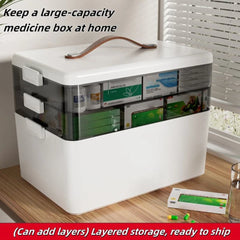 3 Layer Family Medicine Storage Box,Thickened Extra Large Medicine Storage Box