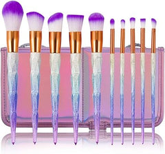 Ammiy Makeup Brushes Sets Professional 10/ 18 Pcs Make up Brushes Premium Synthetic Foundation Brushes Blending Face Powder Blush Eyeshadow Eyeliner Make Up Brush Kit with PU Leather Bag
