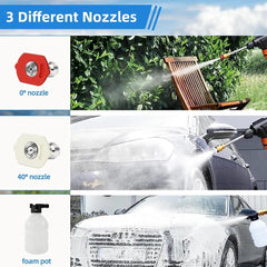 Portable Cordless Car High Pressure Washer Jet Water Wash Cleaner Gun +2 Battery
