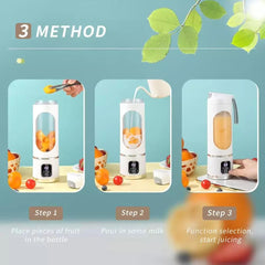 Portable USB Rechargeable Juicer Cup Electric Mixer Blender Smoothie Maker 450ml - Household Kitchen Appliance