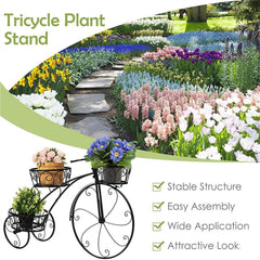 Wisfor 3 Tiers Bicycle Plant Stand Wrought Iron Planter Garden Flower Pot Basket
