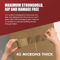 Strong Heavy Duty Roll Pack Brown Packaging Tape, Secure Sticky Sealing Tape for Parcel Boxes, Moving Boxes, Large Postal Bags for Long Term Storage, (48MM x 66M) (3 rolls, Brown)