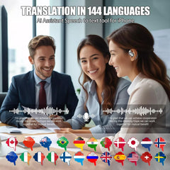 144 Language Translator Earbuds Bluetooth Two-Way Real Time Smart Translation UK - Audio Headphone